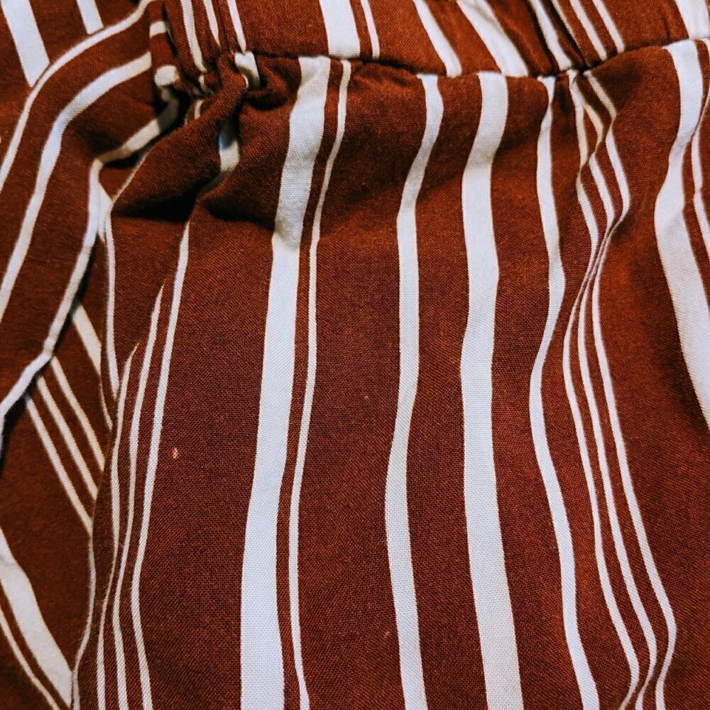 Sho Sho Jumpsuit/Romper Orange and White Vertical Stipes Strapless Size Small - Picture 7 of 7